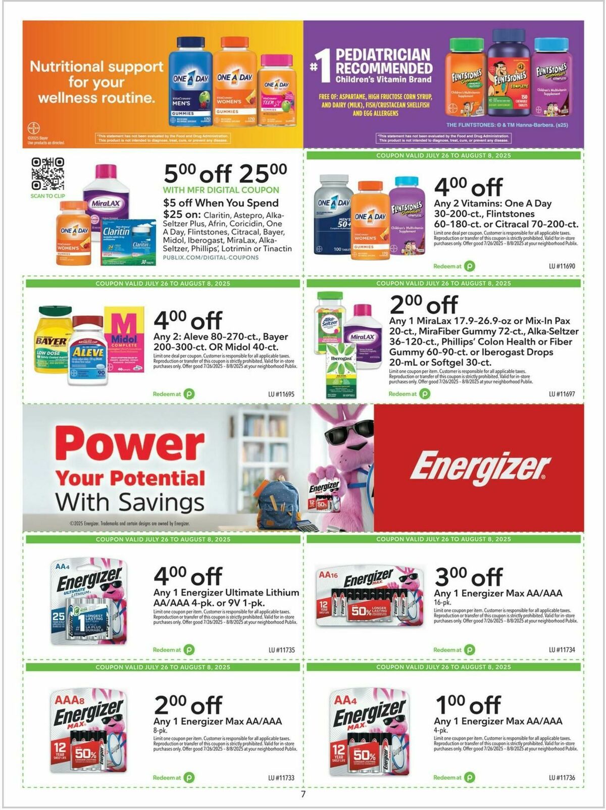 Publix Extra Savings Weekly Ad from July 26