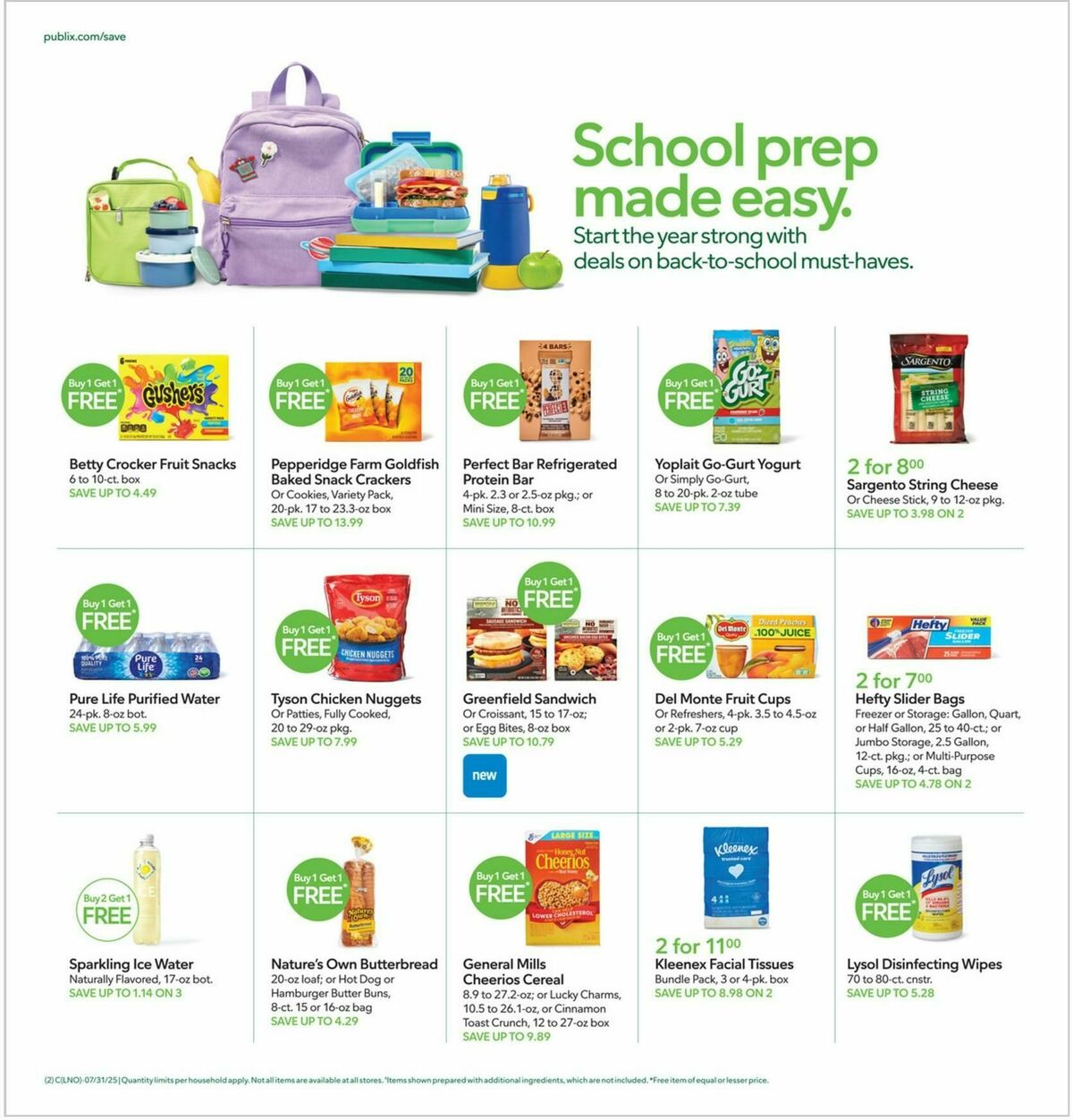 Publix Weekly Ad from July 30