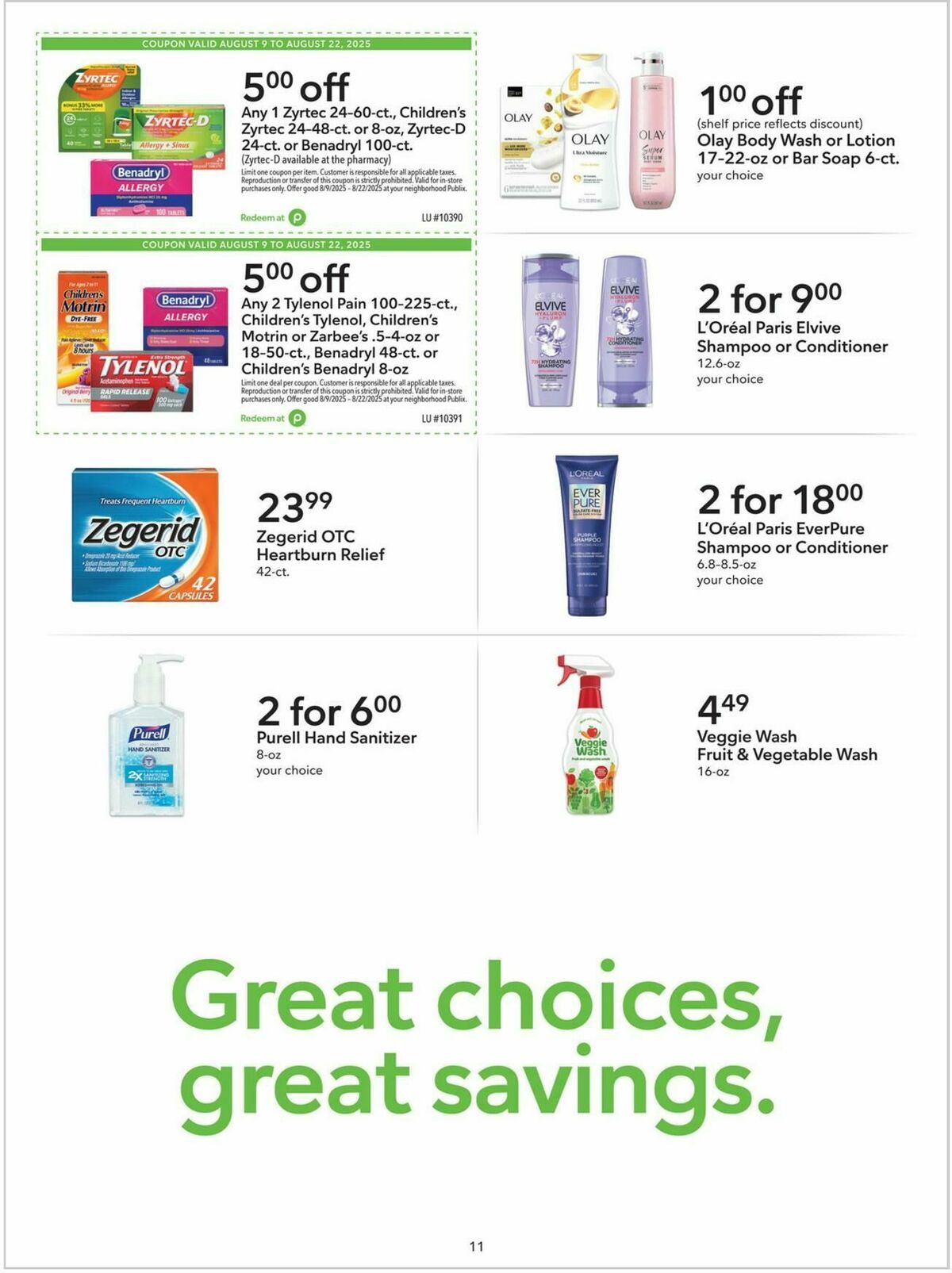 Publix Extra Savings Weekly Ad from August 9