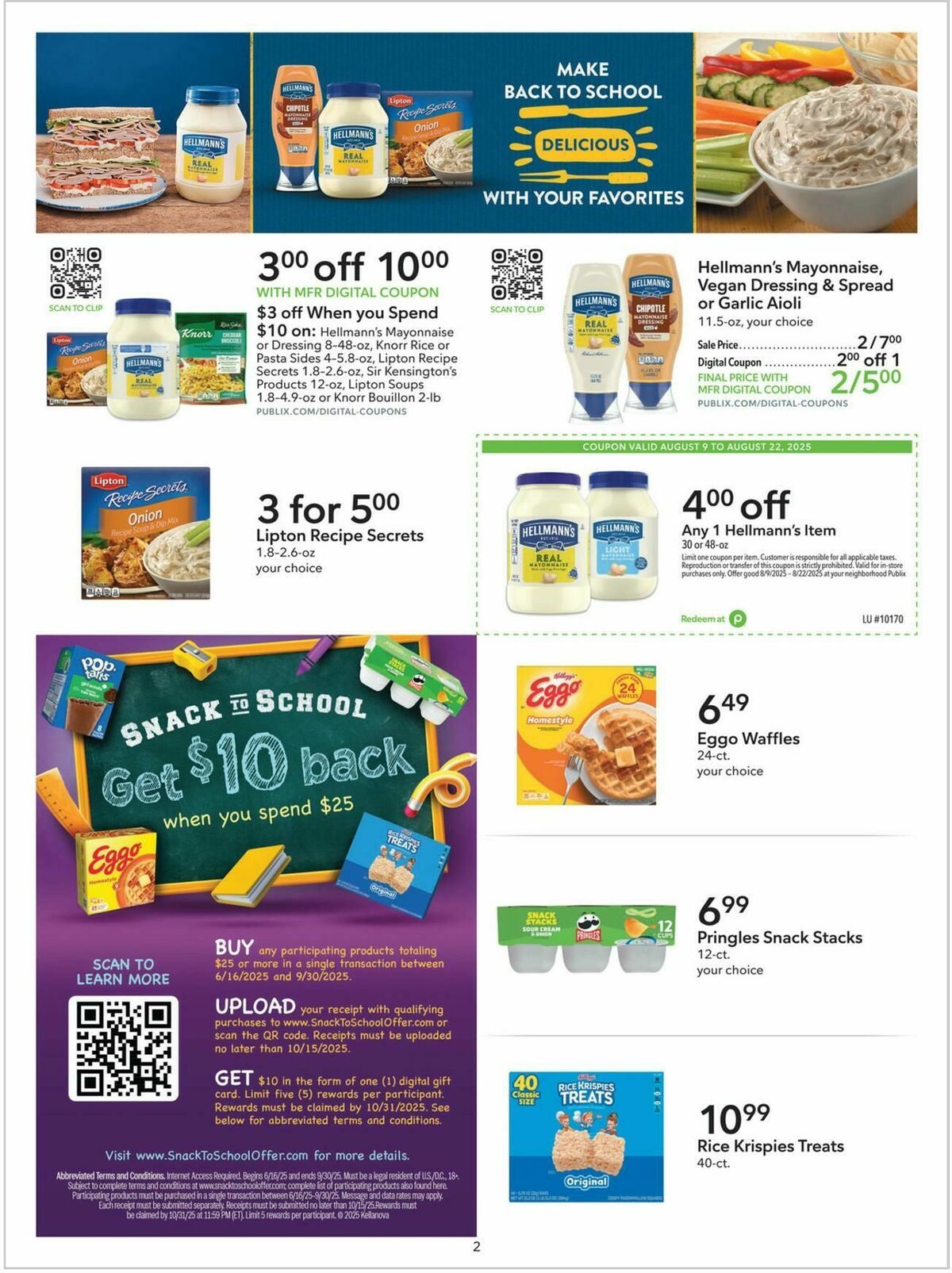 Publix Extra Savings Weekly Ad from August 9
