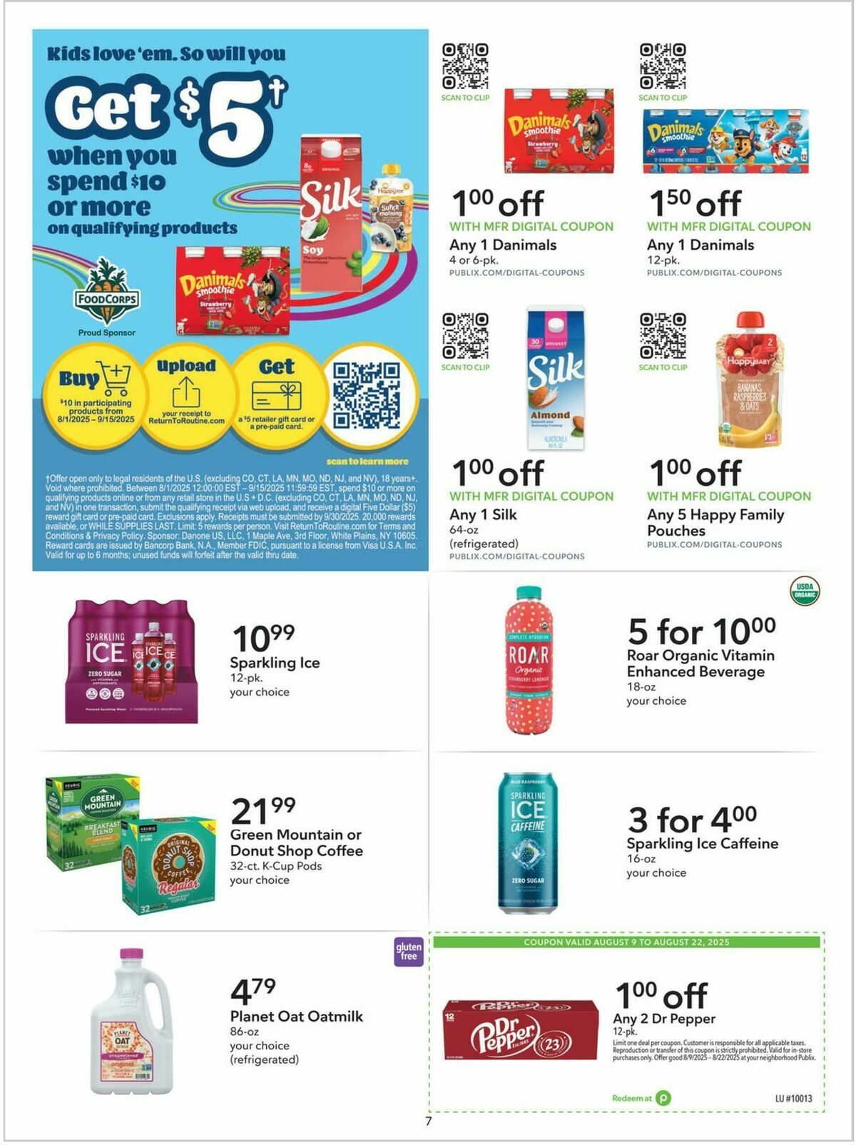 Publix Extra Savings Weekly Ad from August 9