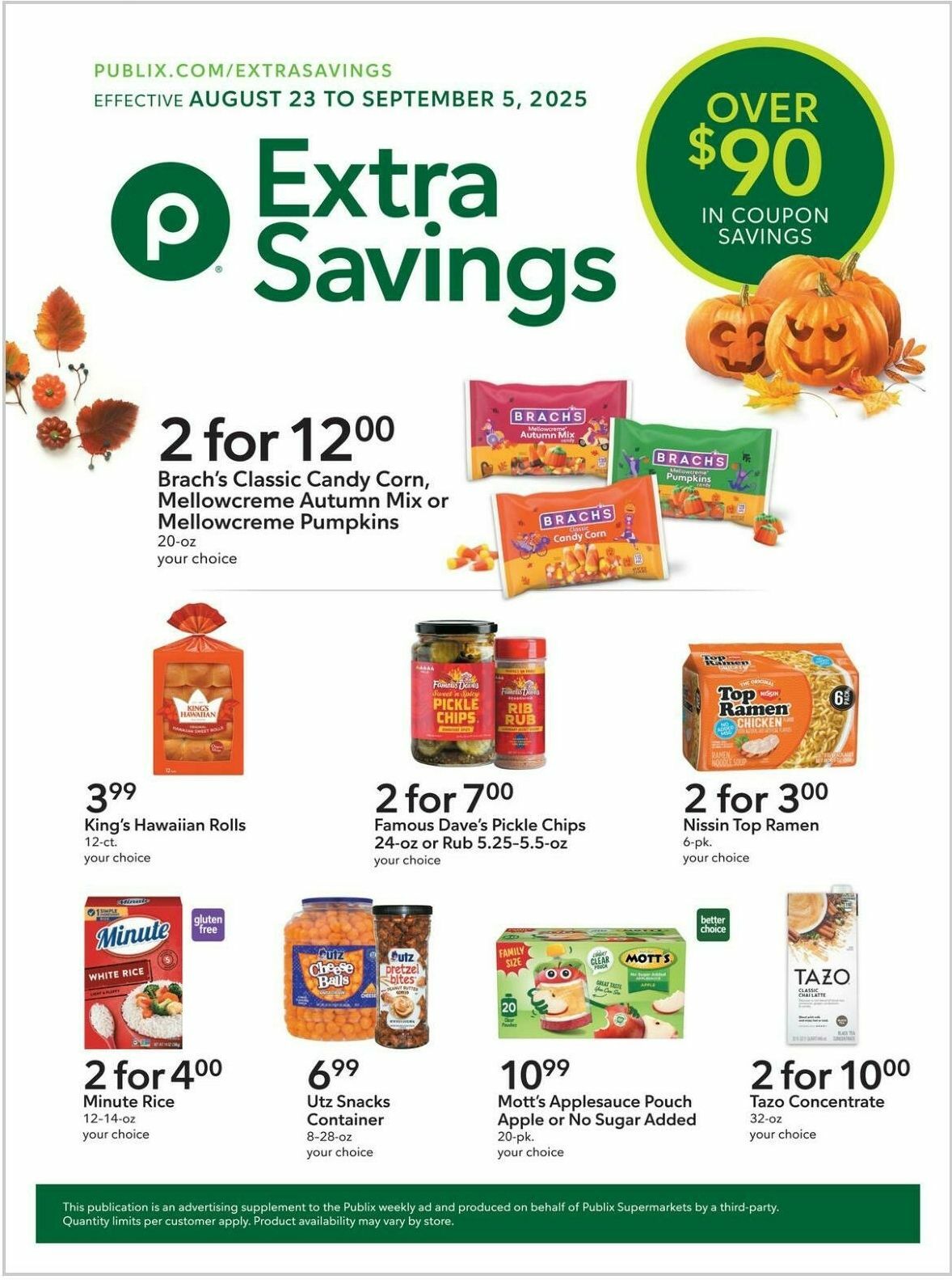 Publix Extra Savings Weekly Ad from August 23