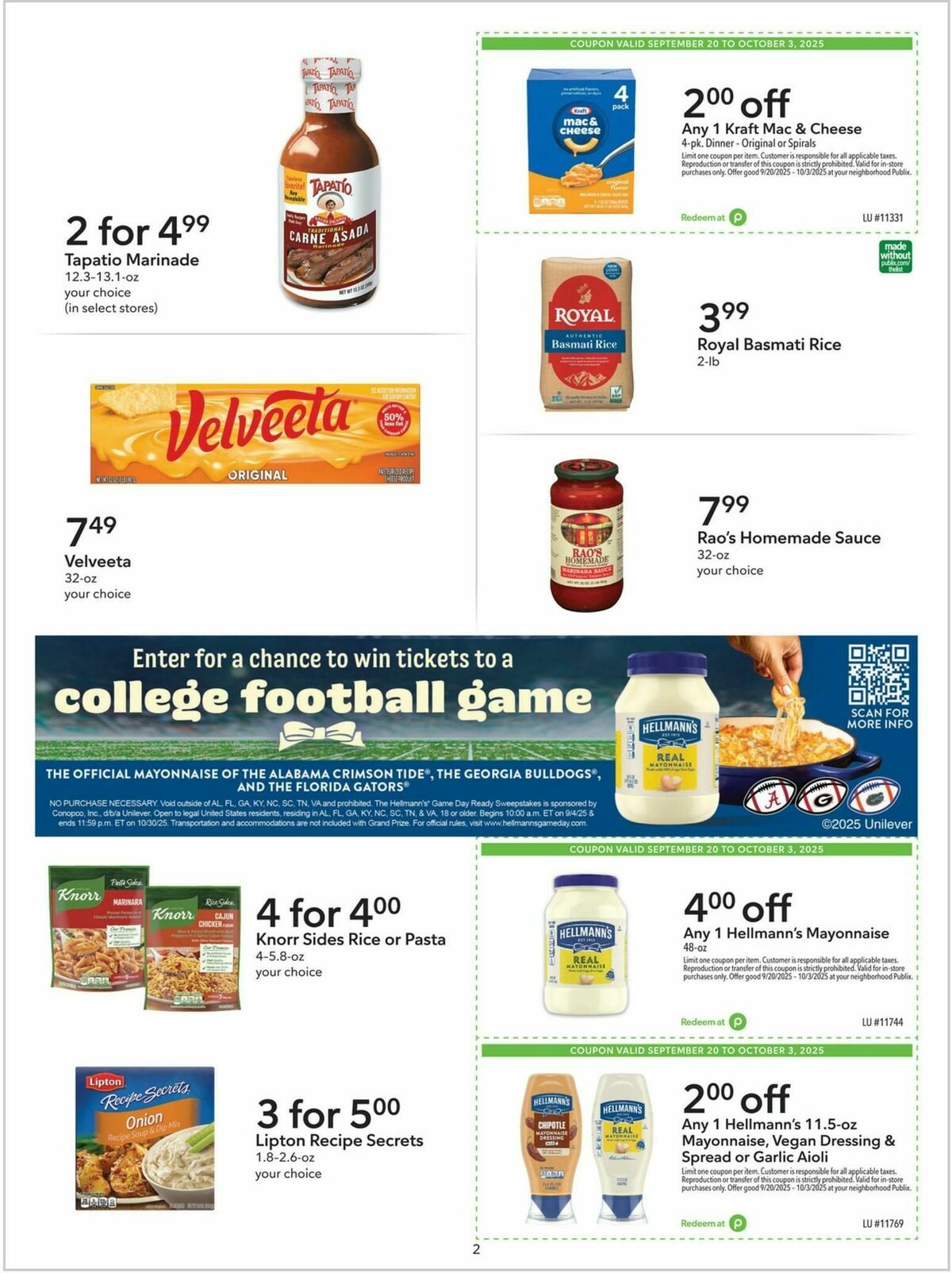 Publix Extra Savings Weekly Ad from September 20
