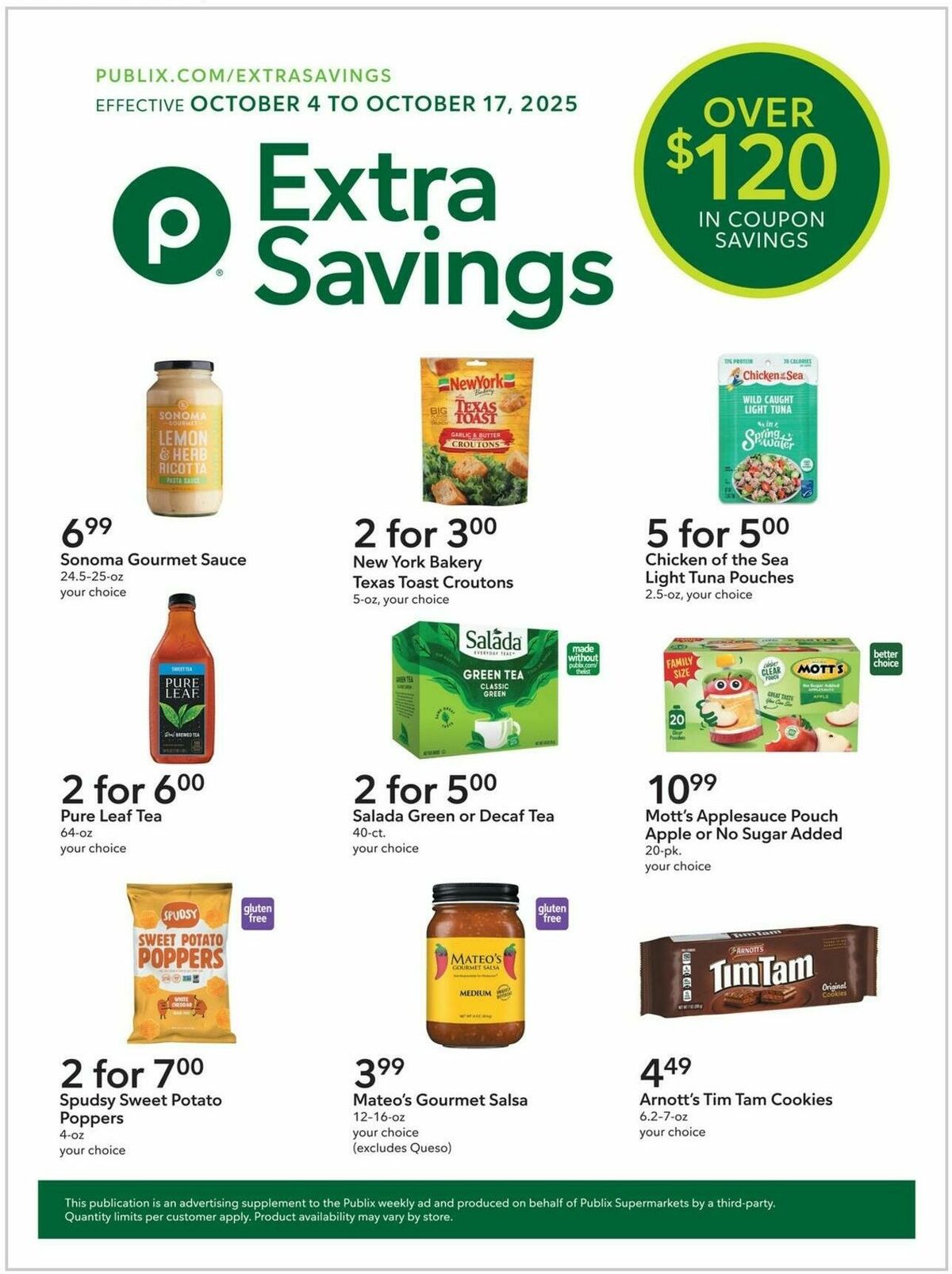 Publix Extra Savings Weekly Ad from October 4