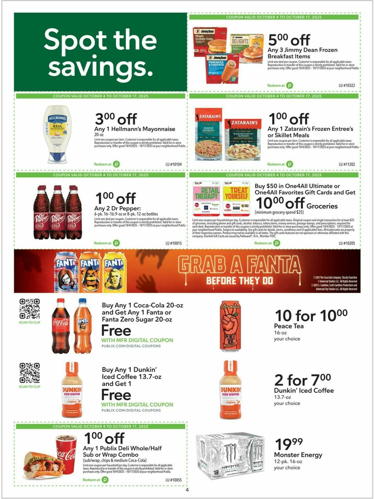 Publix Extra Savings Weekly Ad from October 4