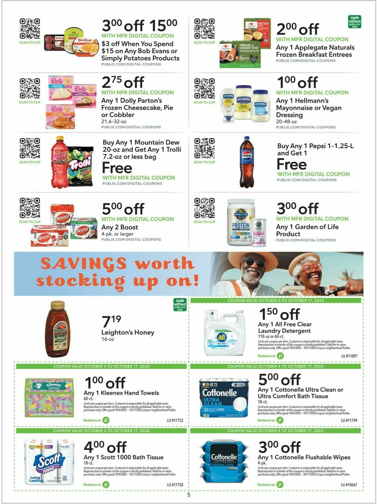 Publix Extra Savings Weekly Ad from October 4
