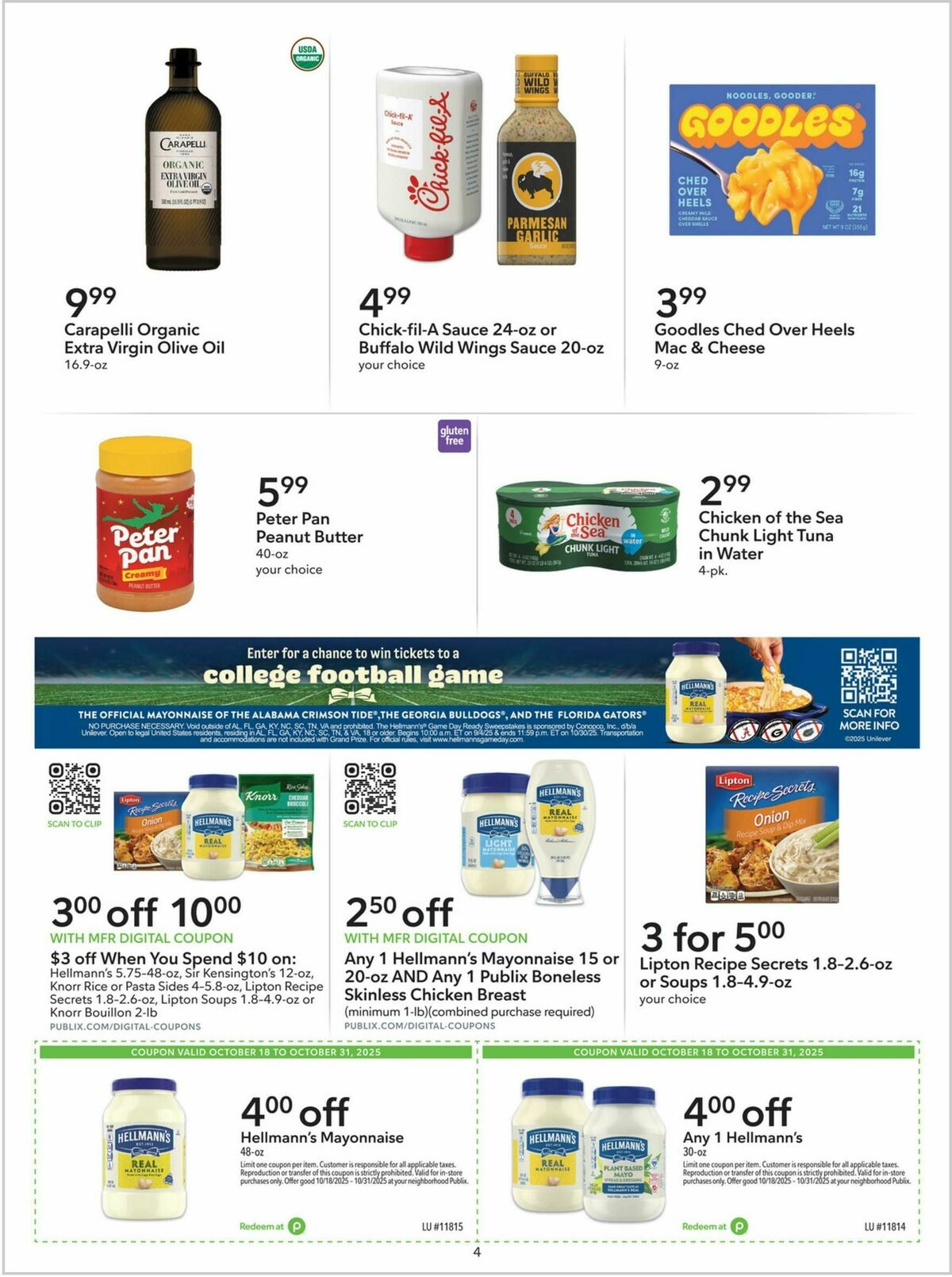 Publix Extra Savings Weekly Ad from October 18
