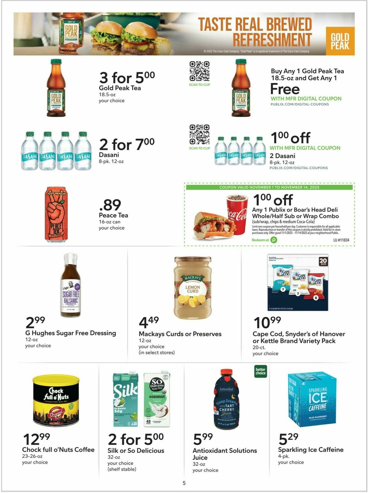 Publix Extra Savings Weekly Ad from November 1