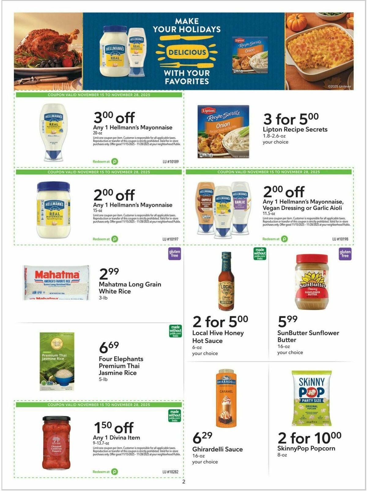 Publix Extra Savings Weekly Ad from November 15
