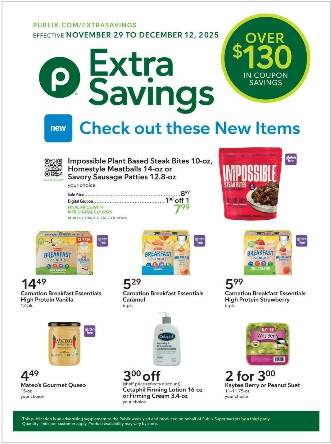 Publix Extra Savings Weekly Ad from November 29