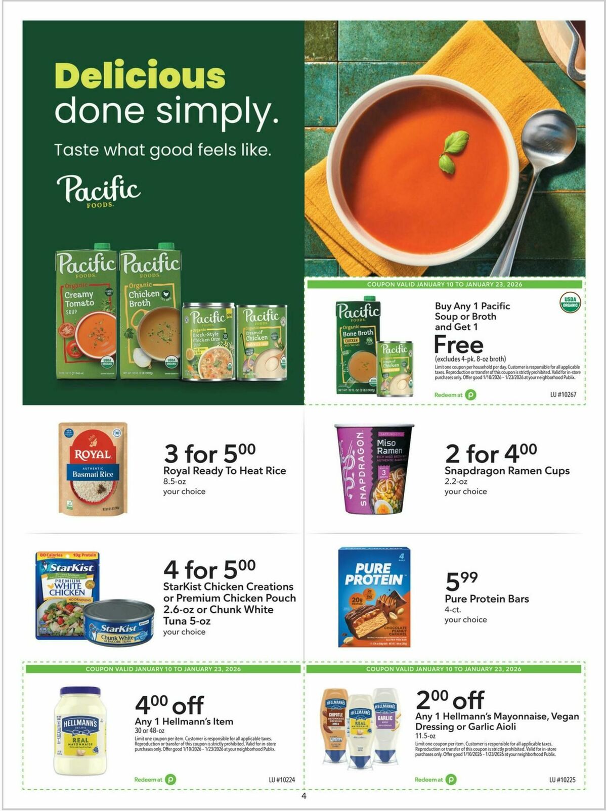 Publix Extra Savings Weekly Ad from January 10