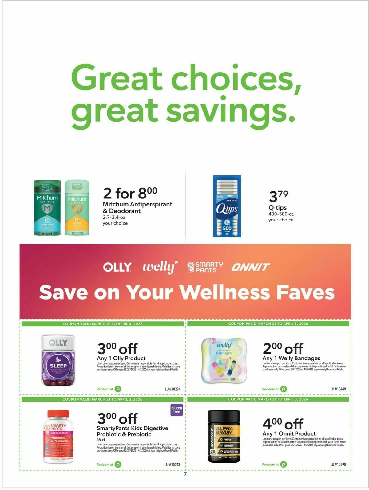 Publix Extra Savings Weekly Ad from March 21