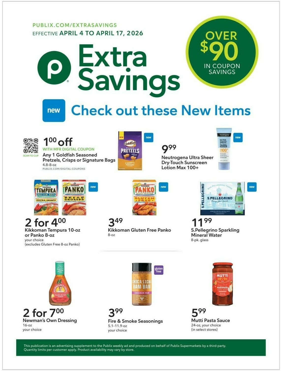 Publix Extra Savings Weekly Ad from April 4
