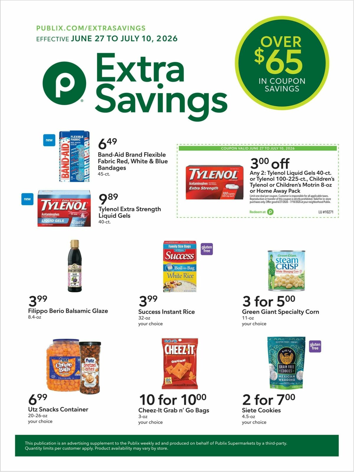 Publix Extra Savings Weekly Ad from June 27