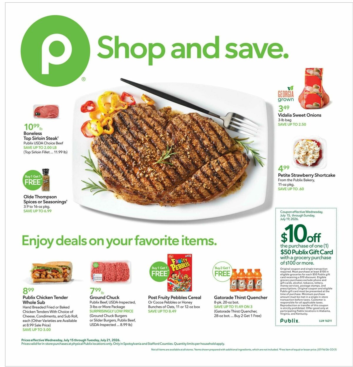 Publix Weekly Ad from July 15
