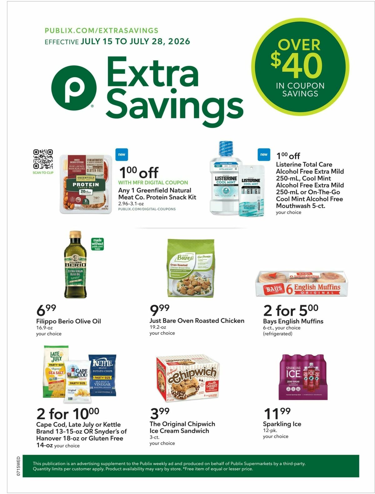 Publix Extra Savings Weekly Ad from July 15