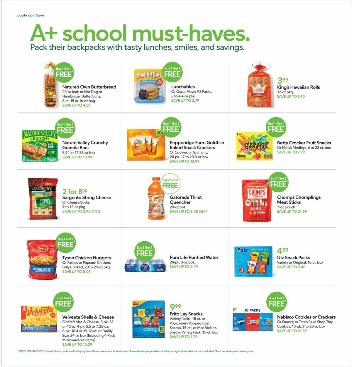 Publix Weekly Ad from July 22