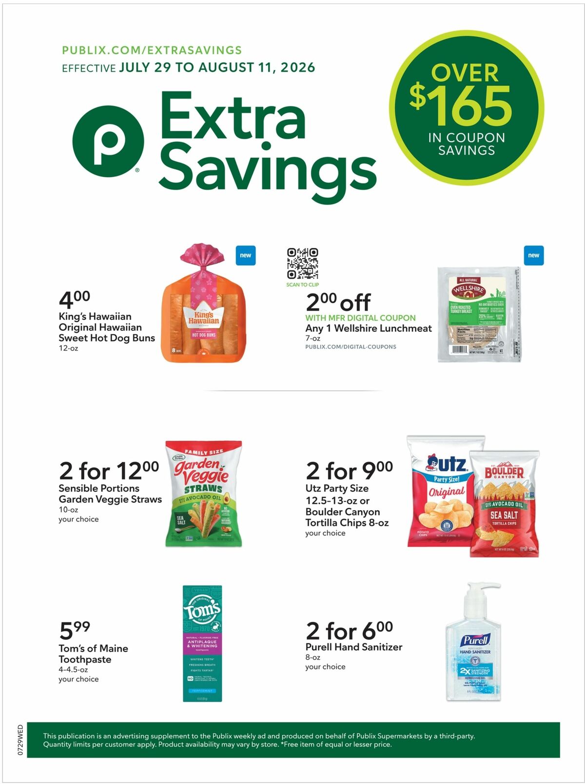 Publix Extra Savings Weekly Ad from July 29