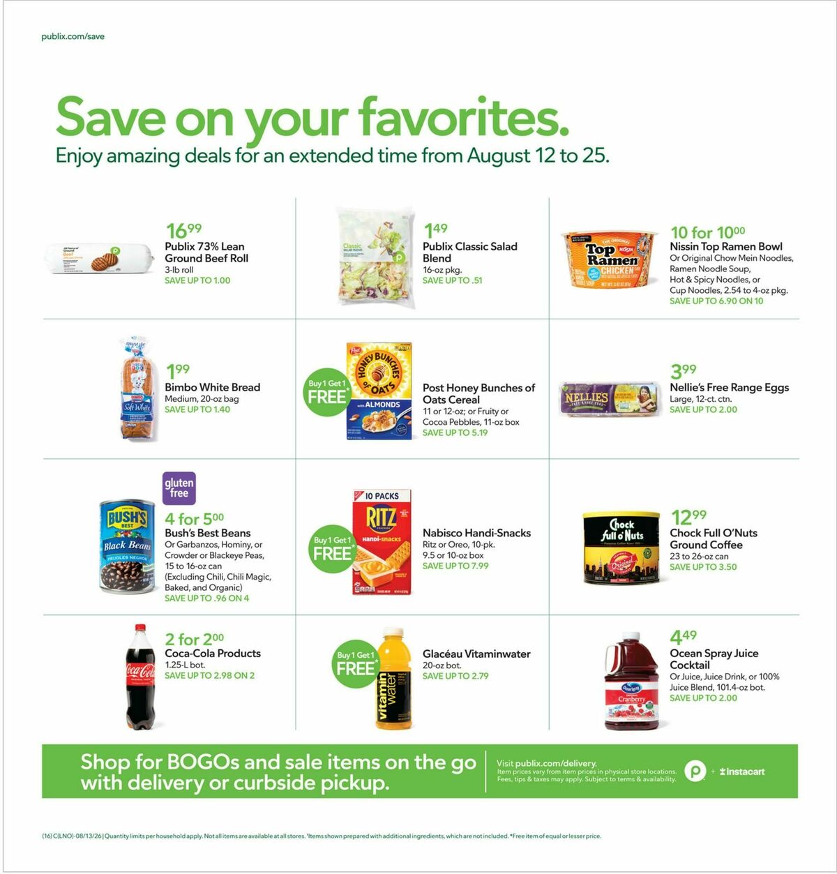 Publix Weekly Ad from August 12