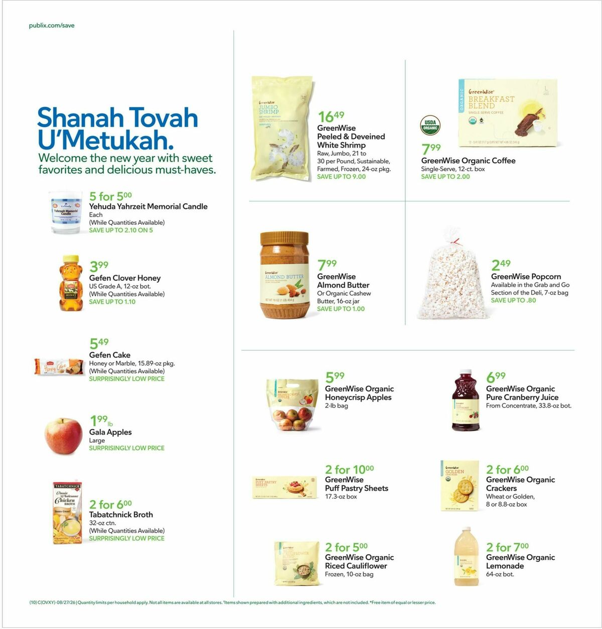 Publix Weekly Ad from August 26