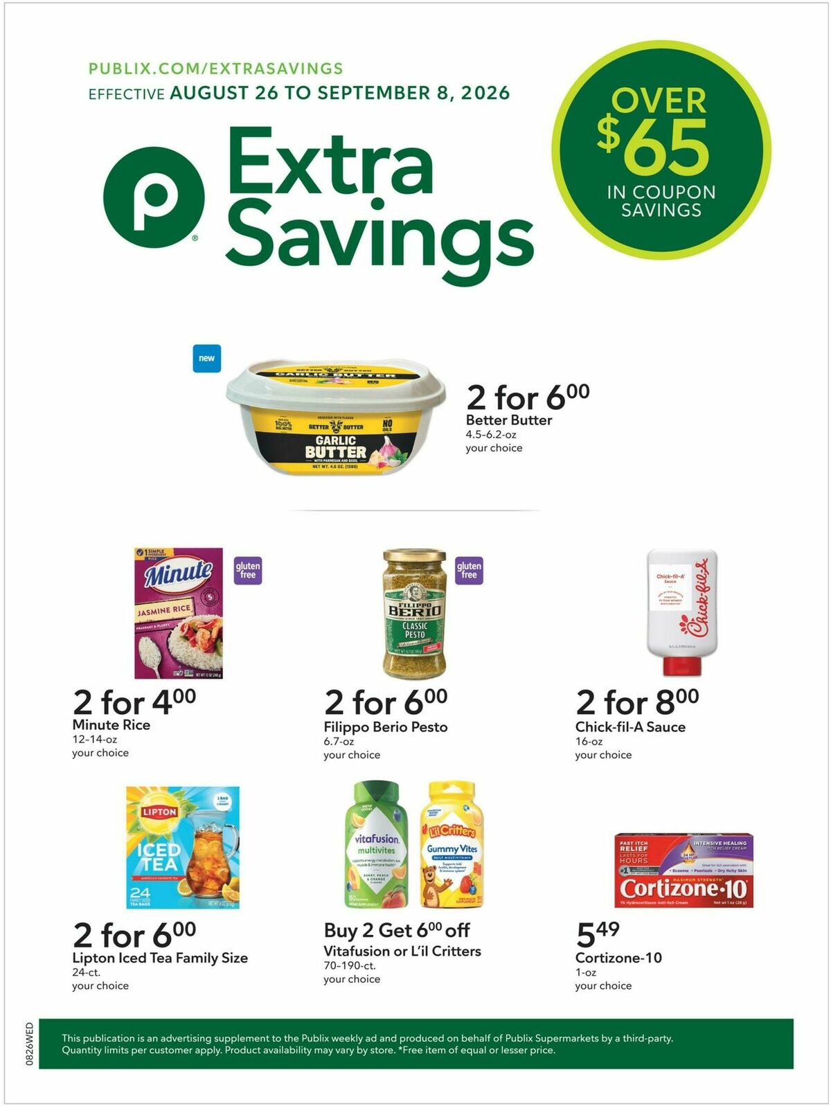 Publix Extra Savings Weekly Ad from August 26