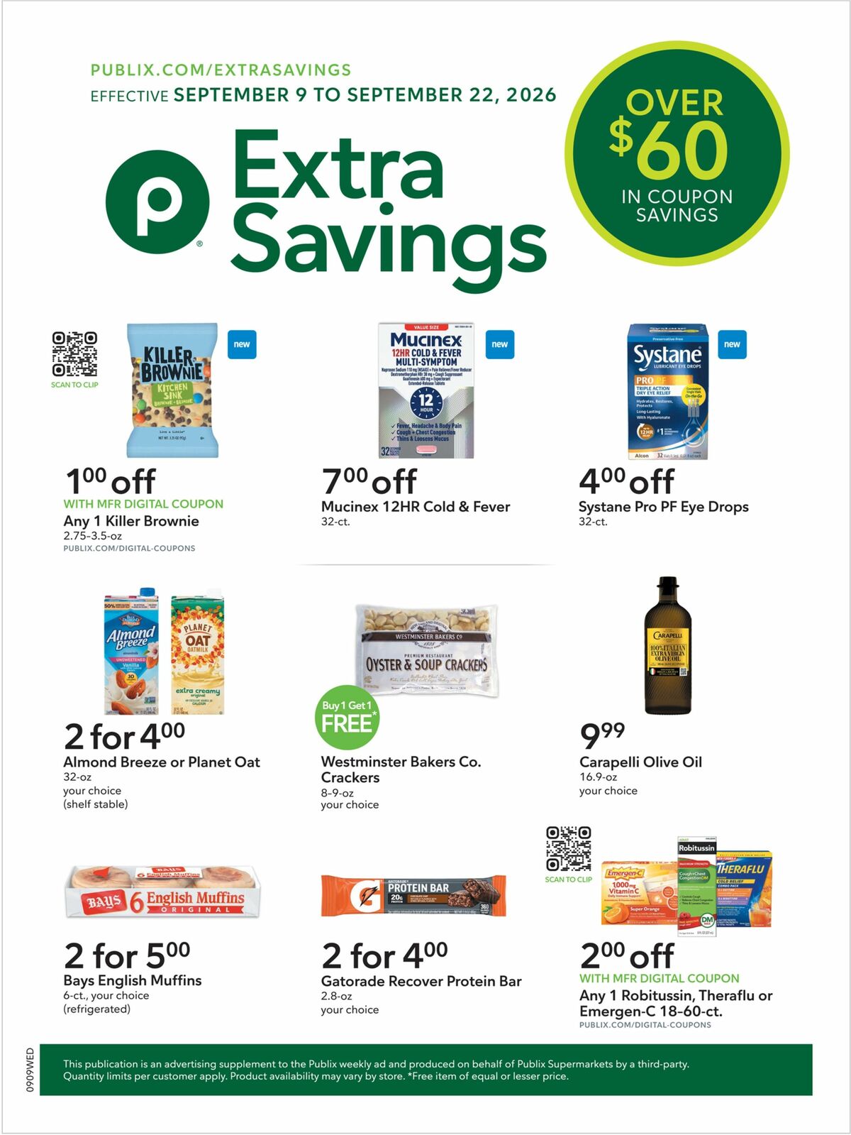 Publix Extra Savings Weekly Ad from September 9