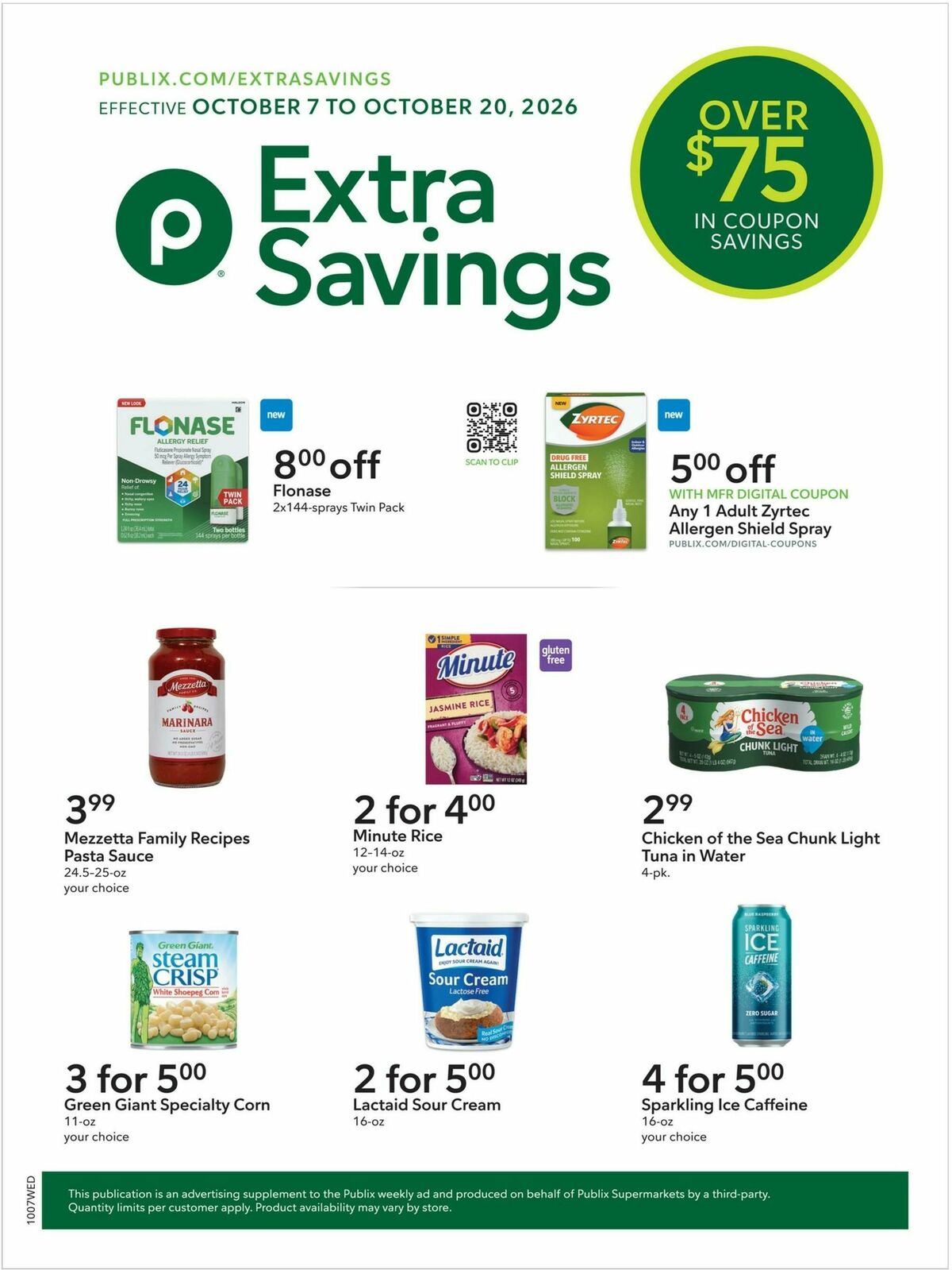Publix Extra Savings Weekly Ad from October 7