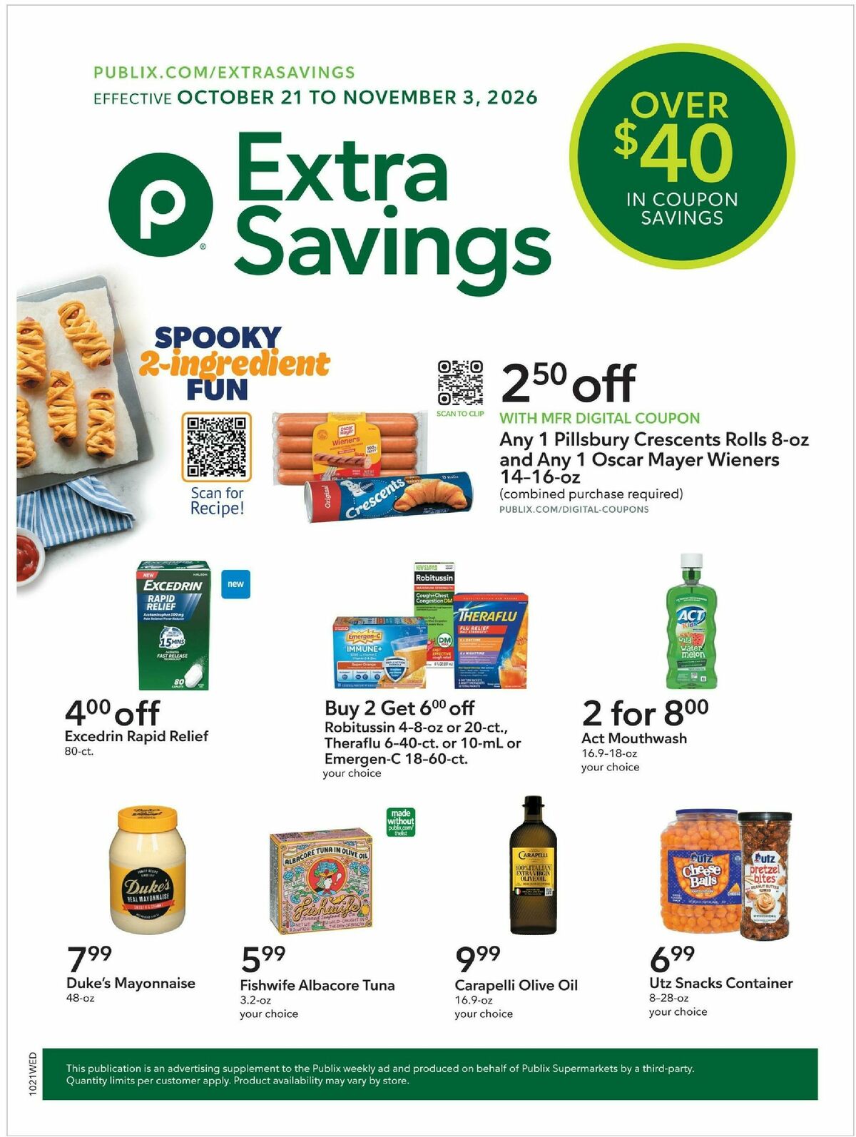 Publix Extra Savings Weekly Ad from October 21