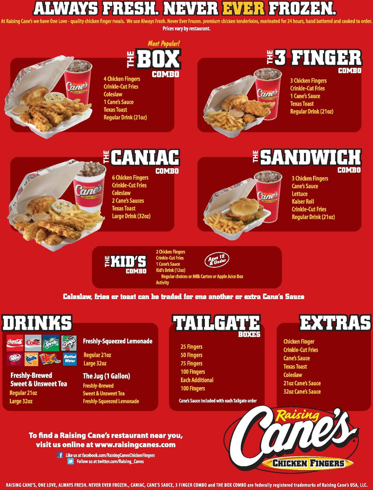 Raising Cane's Weekly Ad from August 22