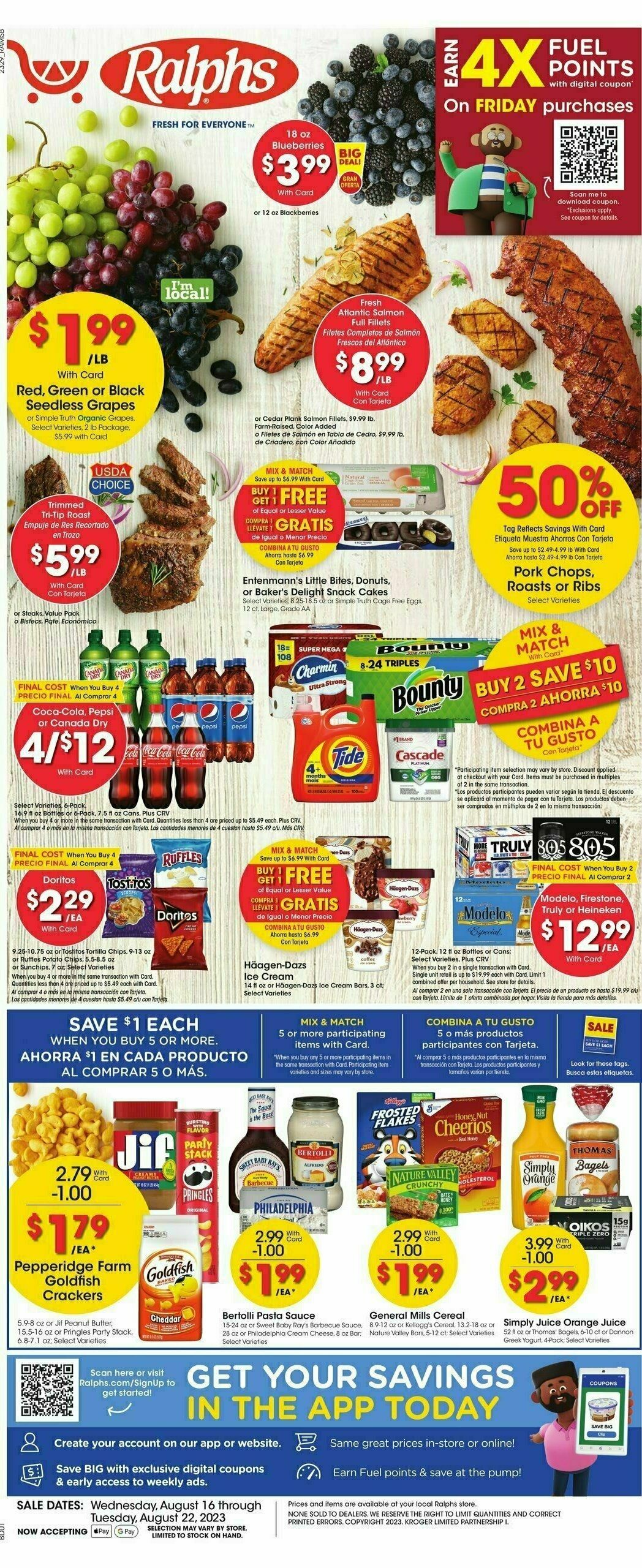 Ralphs Weekly Ad from August 16
