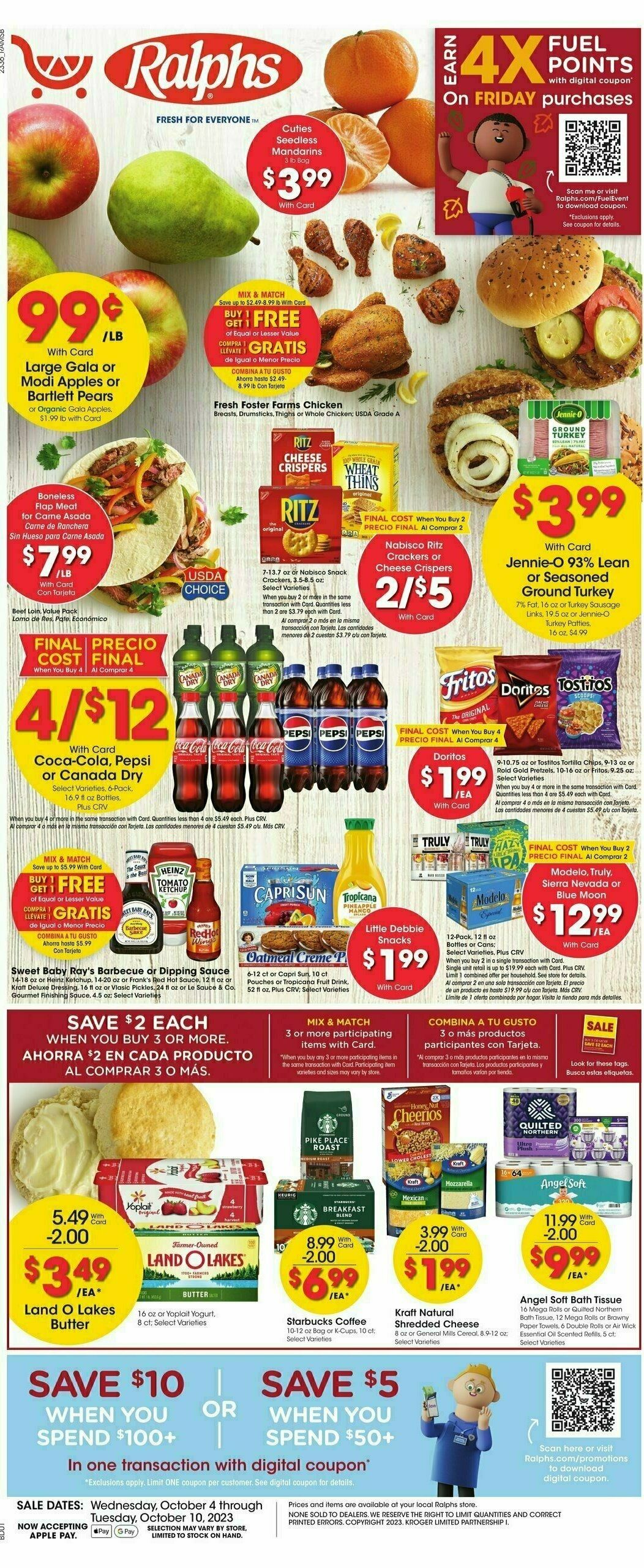 Ralphs Weekly Ad from October 4