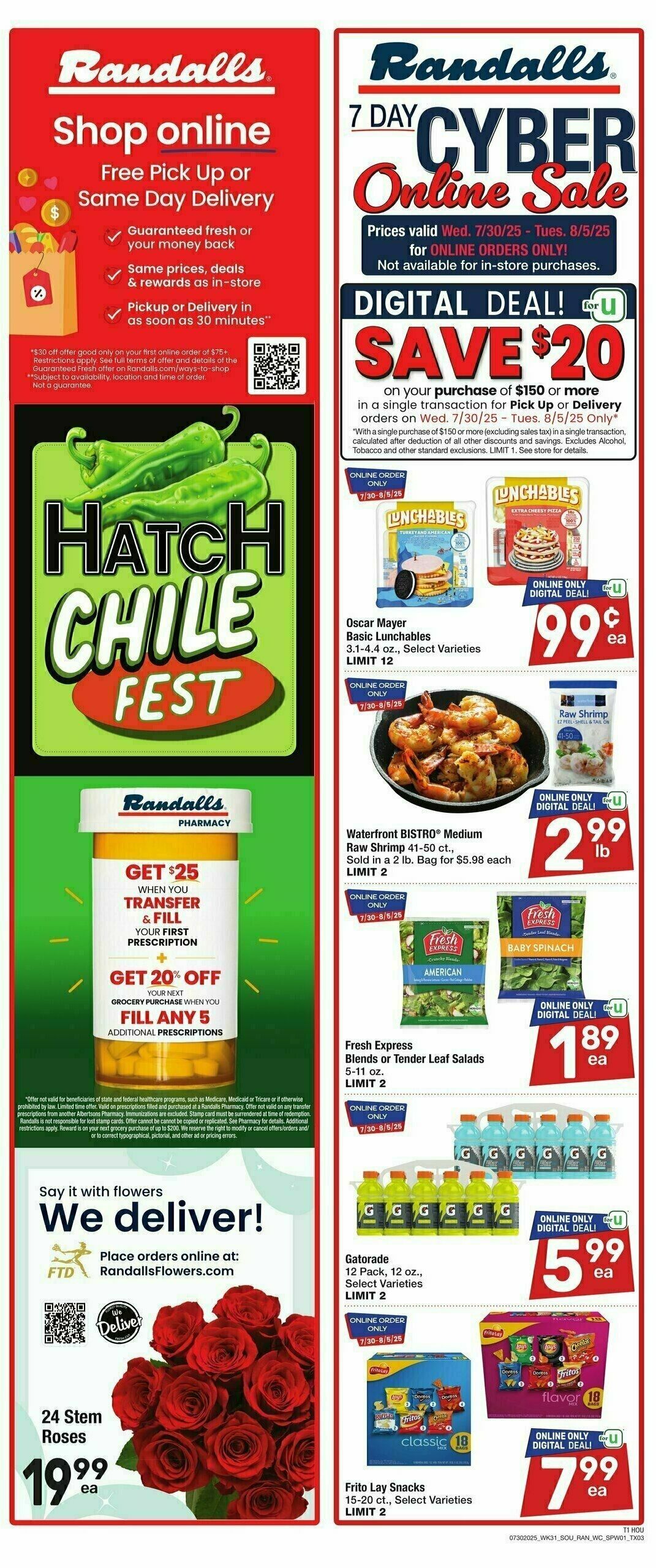 Randalls Weekly Ad from July 30