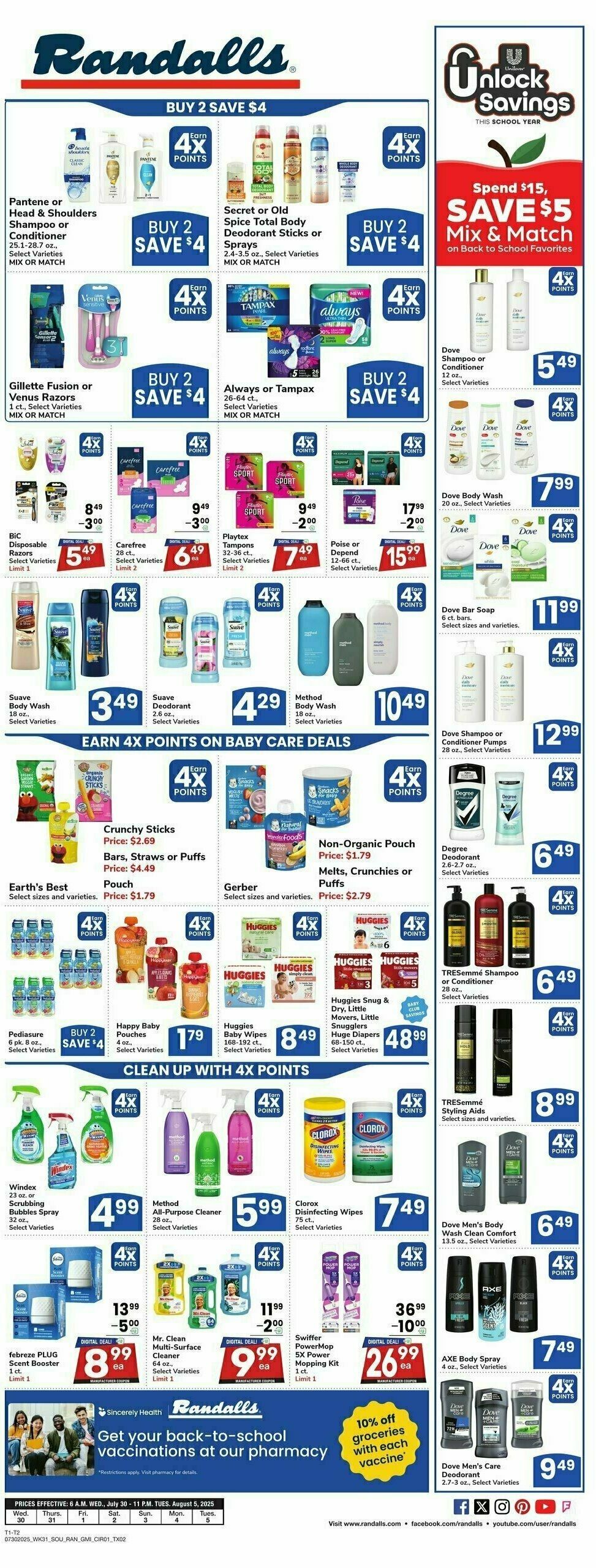 Randalls Weekly Ad from July 30