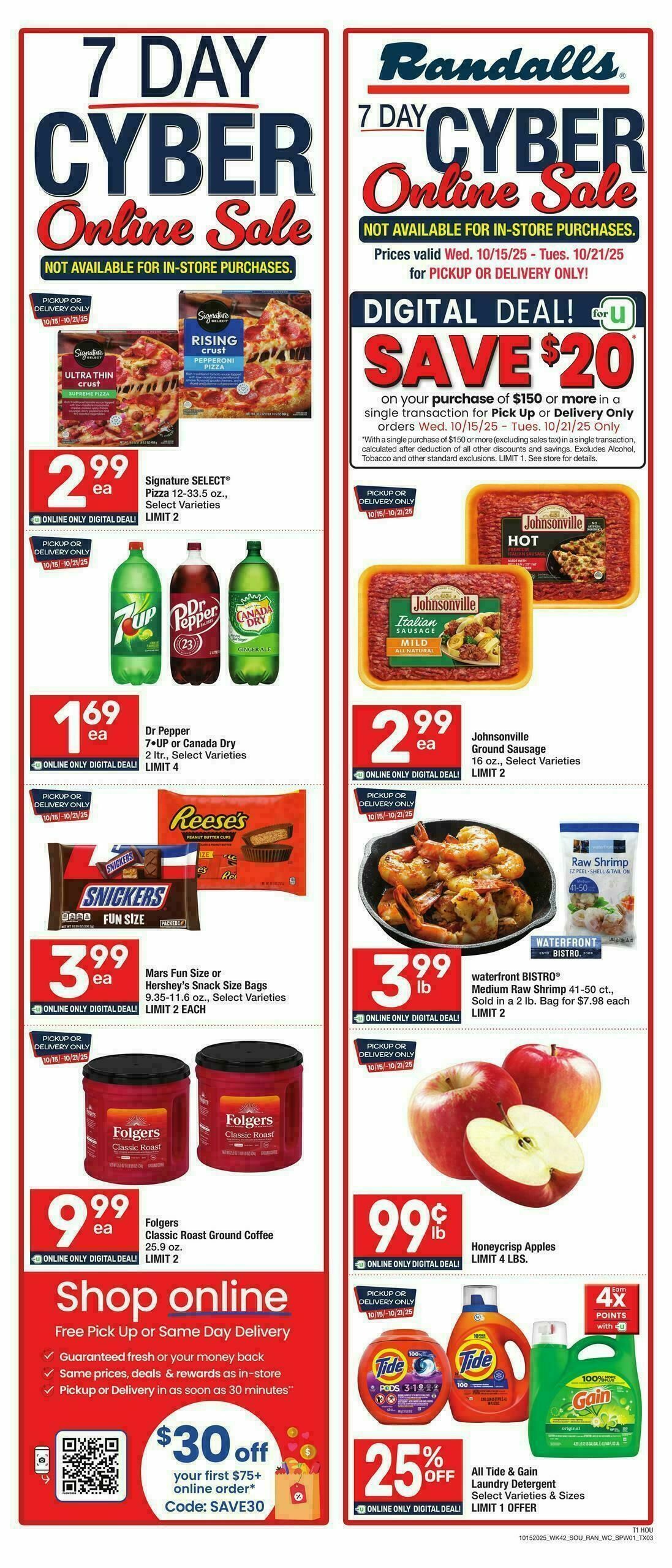 Randalls Weekly Ad from October 15