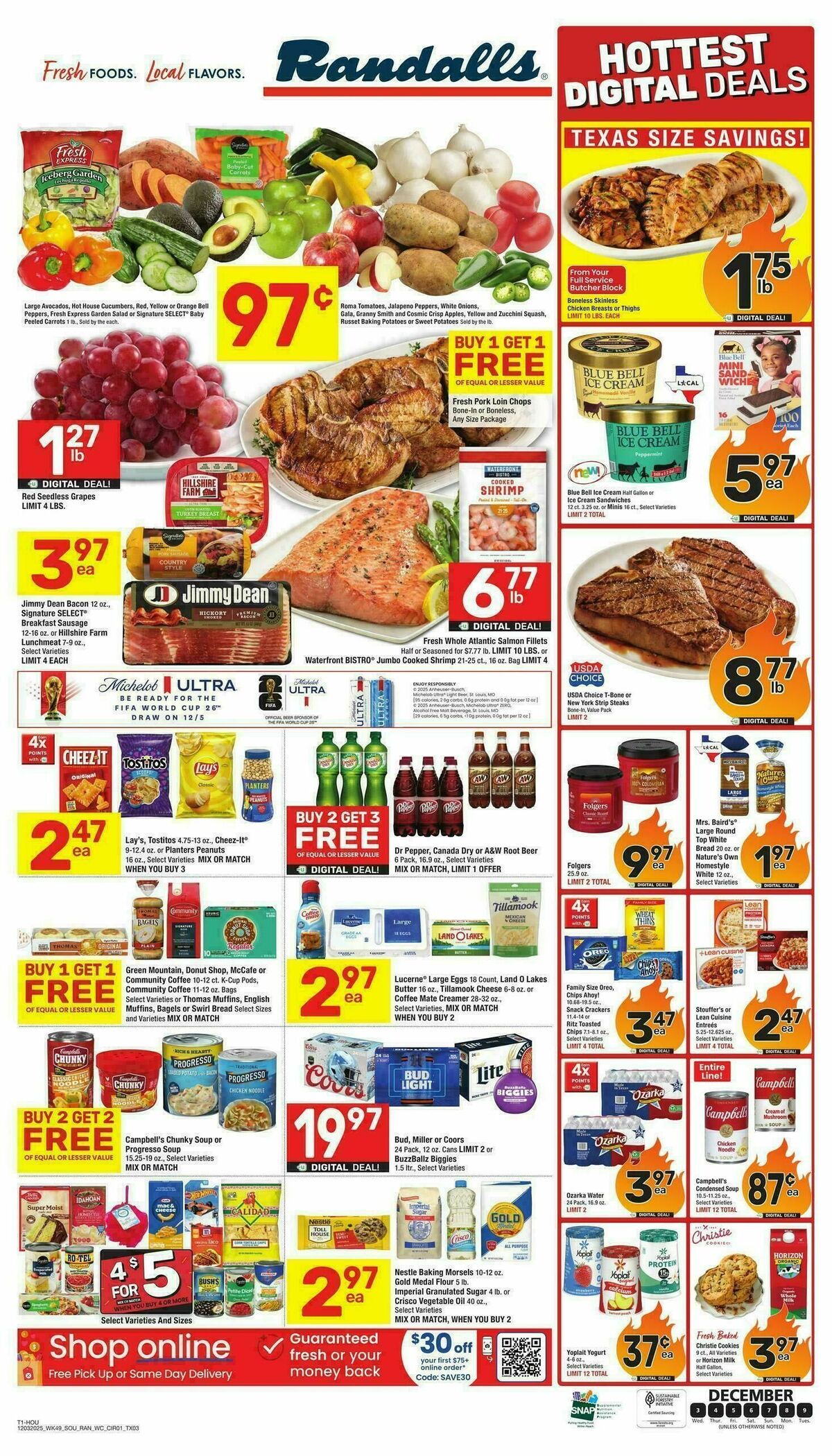 Randalls Weekly Ad from December 3