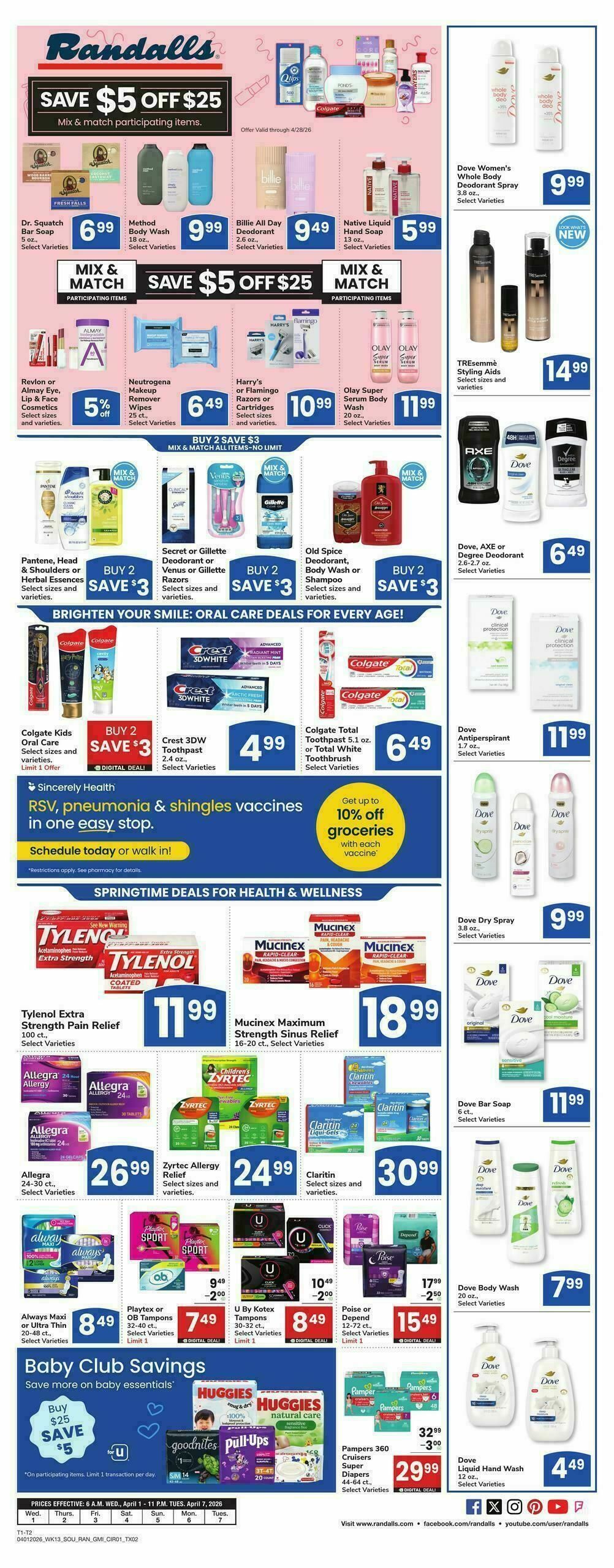 Randalls Weekly Ad from April 1