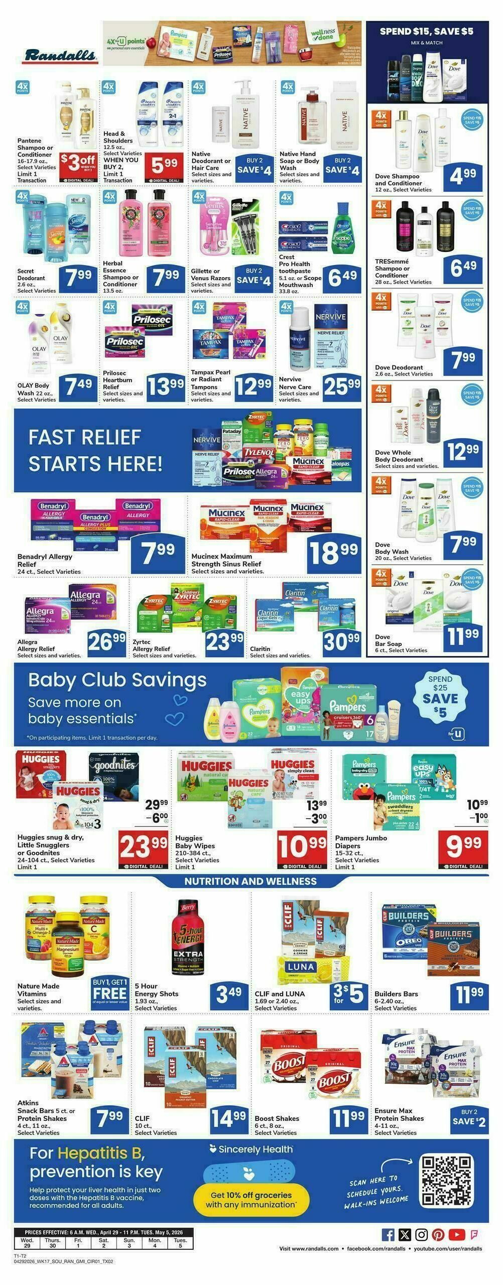 Randalls Weekly Ad from April 29