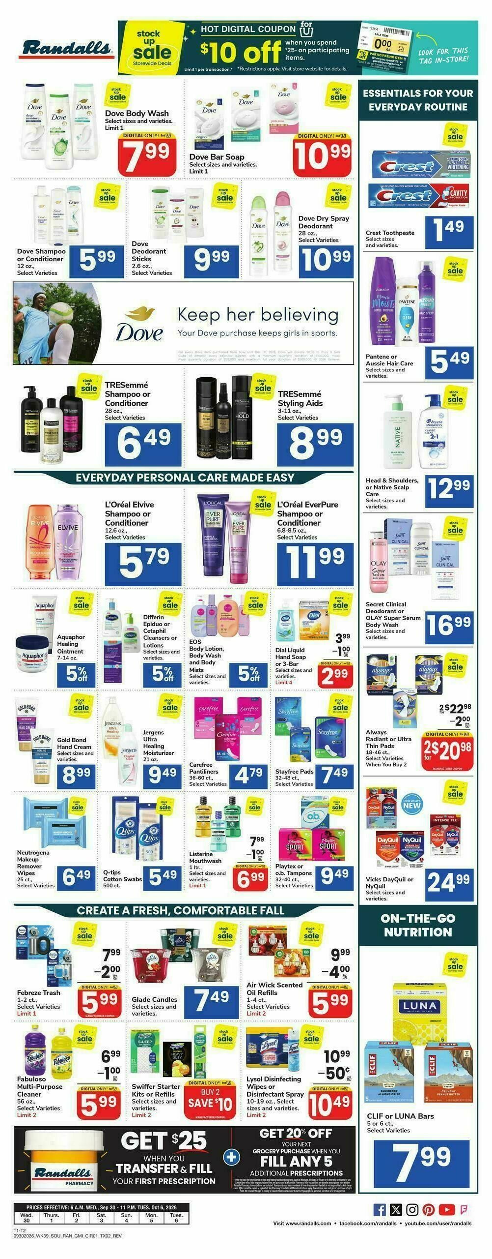 Randalls Weekly Ad from September 30