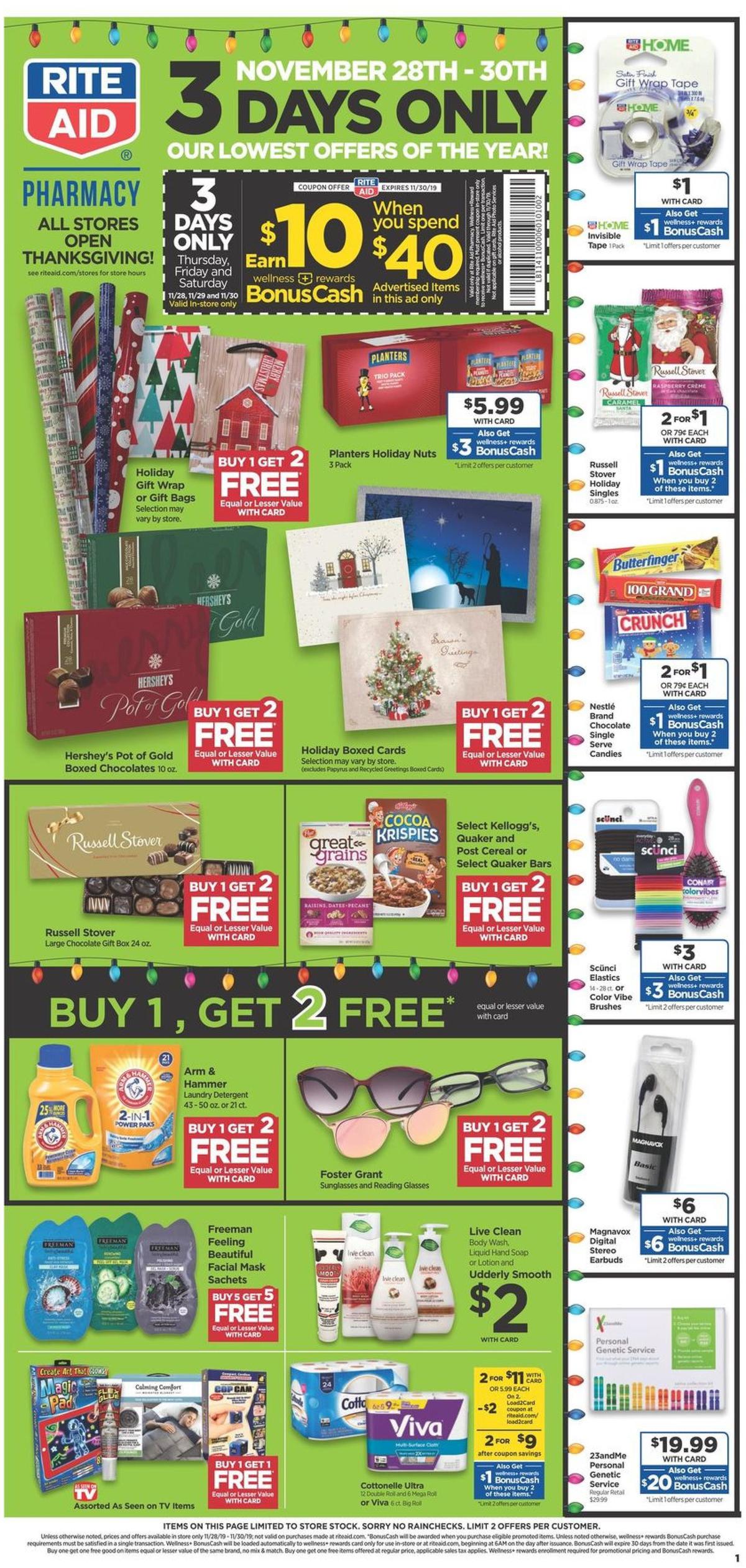 Rite Aid 3 Day Only Sale Weekly Ad from November 28