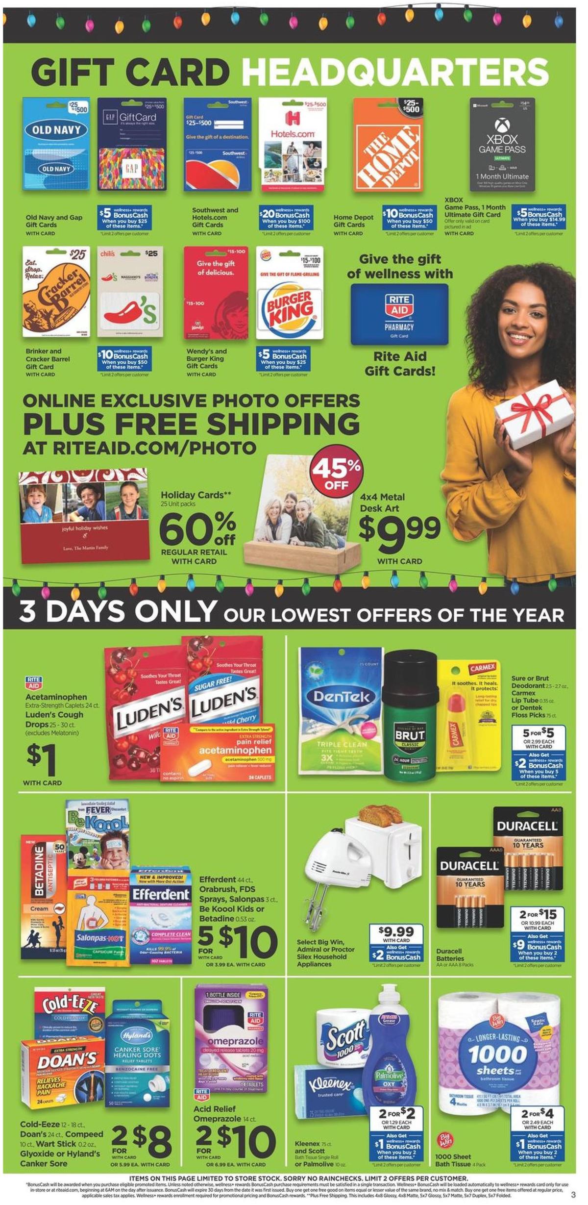 Rite Aid 3 Day Only Sale Weekly Ad from November 28