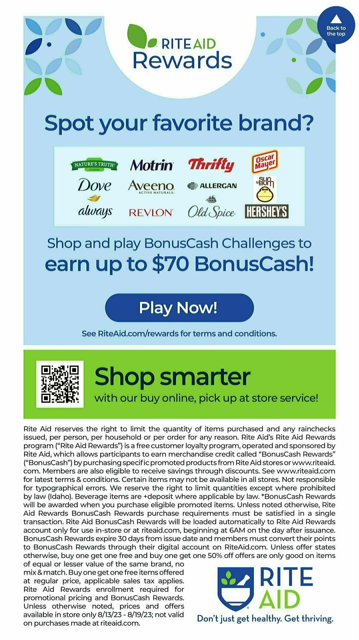 Rite Aid Weekly Ad from August 13