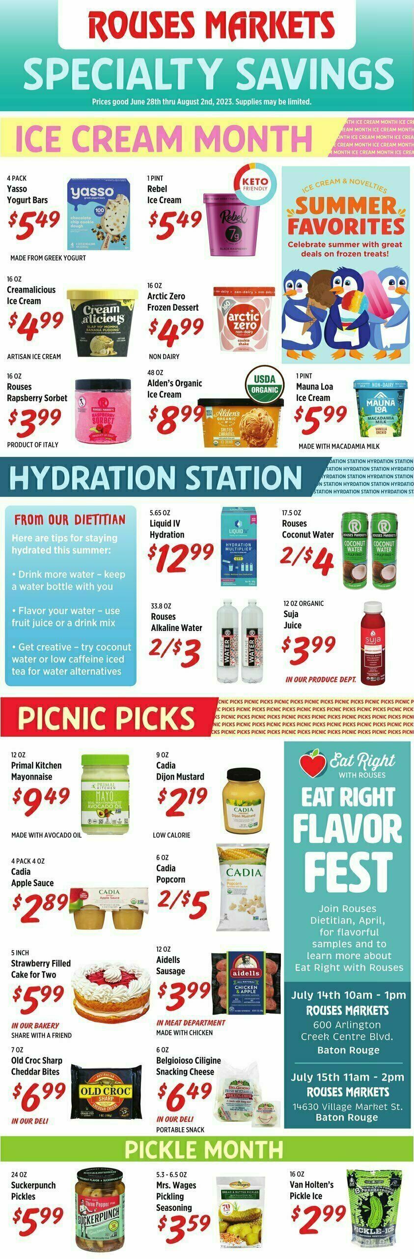Rouses Markets July Specialty Weekly Ad from June 28