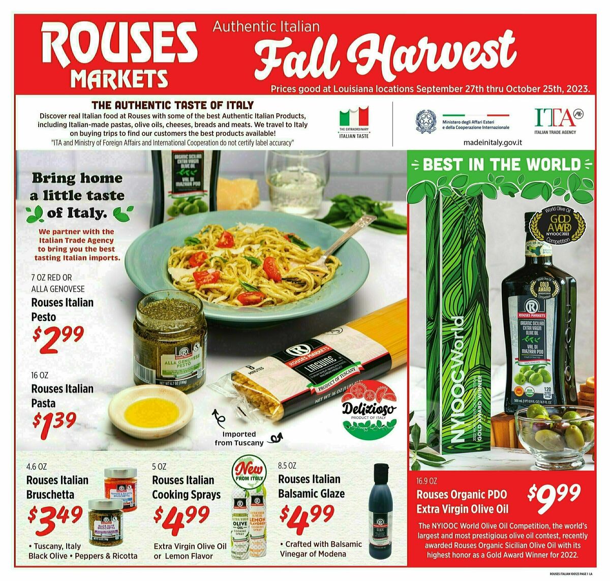 Rouses Markets Authentic Italian Weekly Ad from September 27