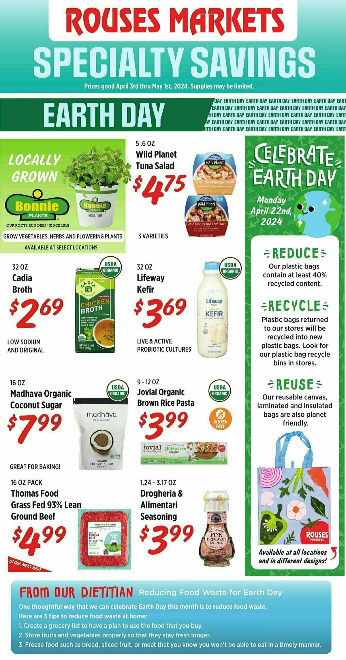 Rouses Markets April Specialty Savings Weekly Ad from April 3