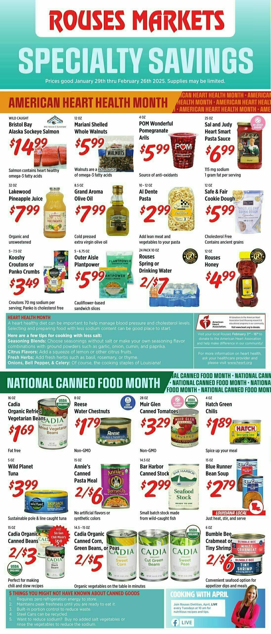 Rouses Markets Specialty Savings Weekly Ad from January 29