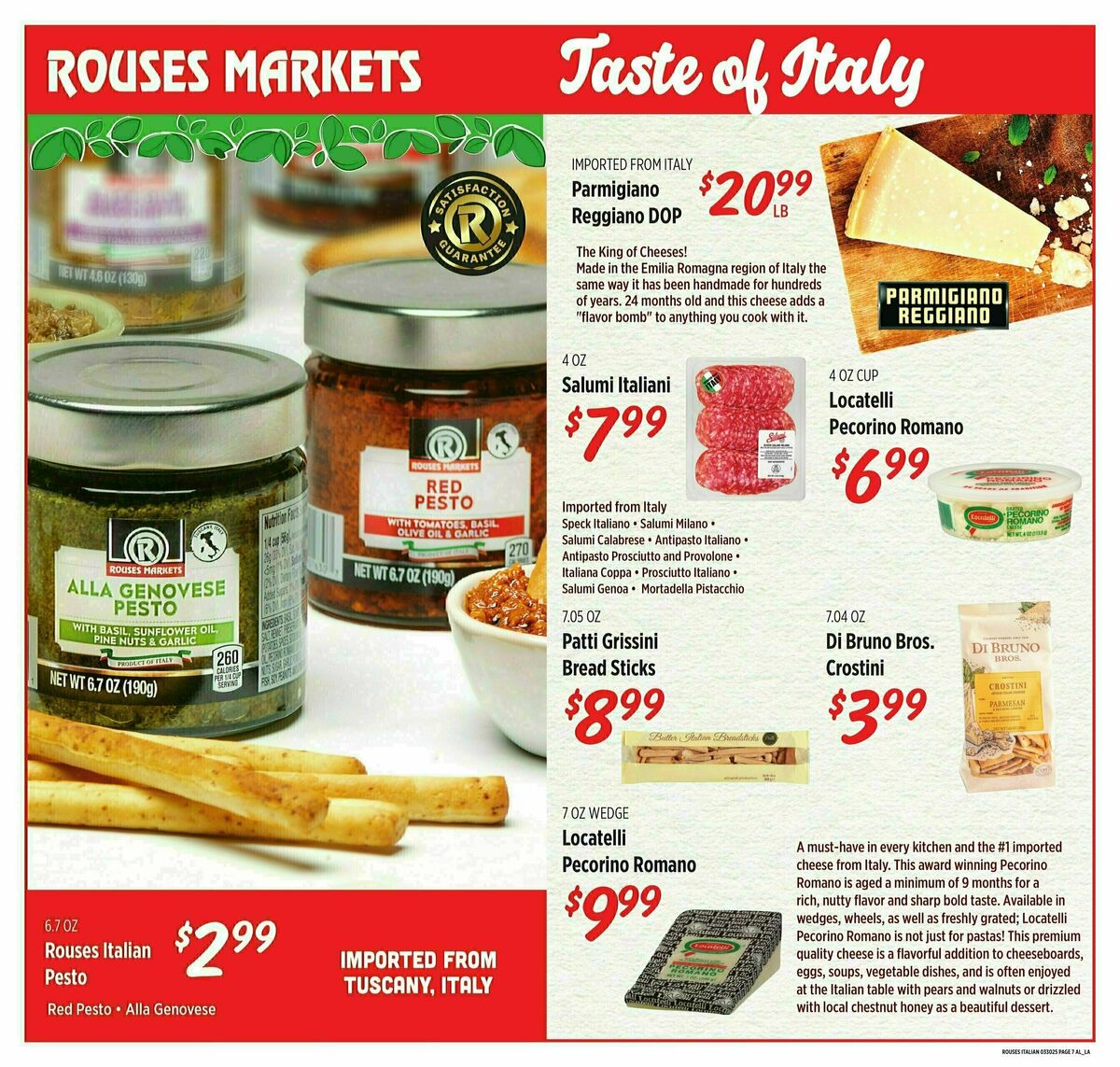 Rouses Markets Italian Ad Weekly Ad from March 26
