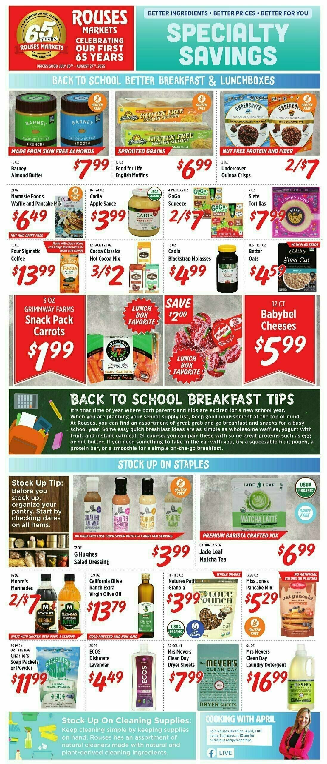 Rouses Markets Specialty Savings Weekly Ad from July 30