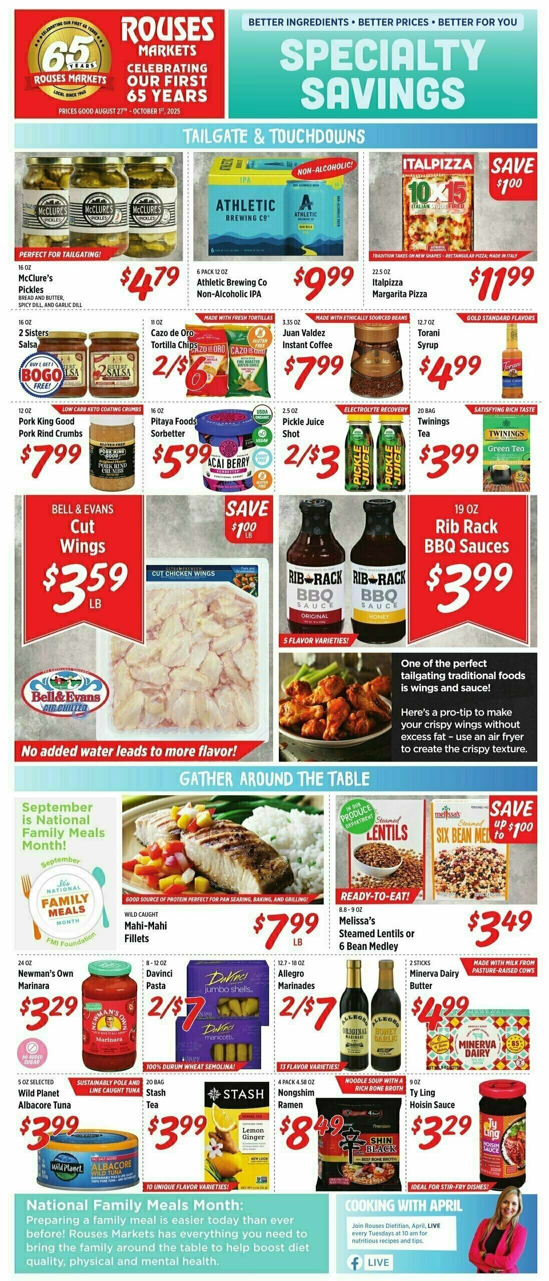 Rouses Markets Specialty Savings Weekly Ad from August 27