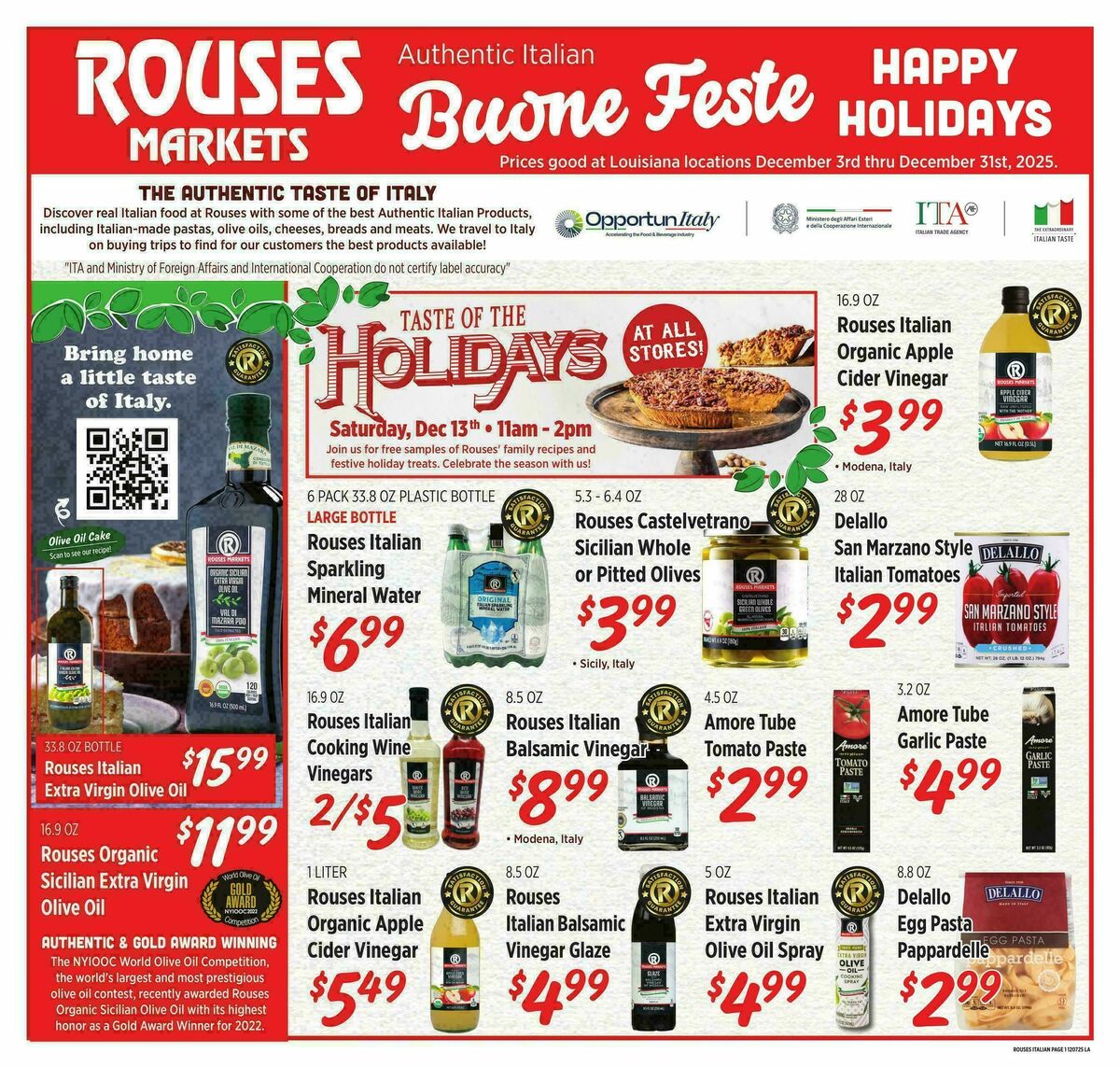 Rouses Markets Italian Ad Weekly Ad from December 3