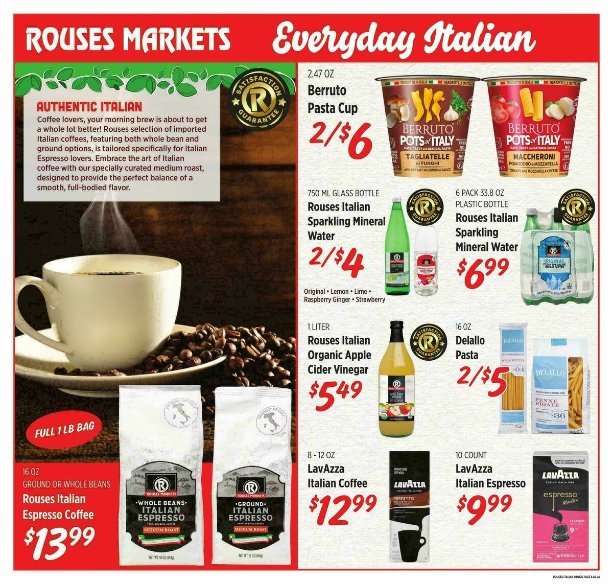 Rouses Markets Italian Ad Weekly Ad from February 25